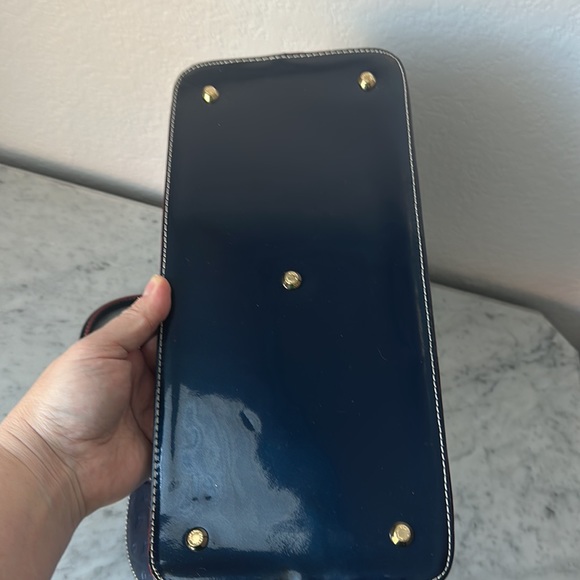 Arcadia Patent Leather Dark Navy Color Bag Italy - Picture 10 of 14